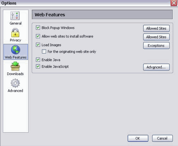 Memo udsultet Skylight Disable Pop-Up Blockers